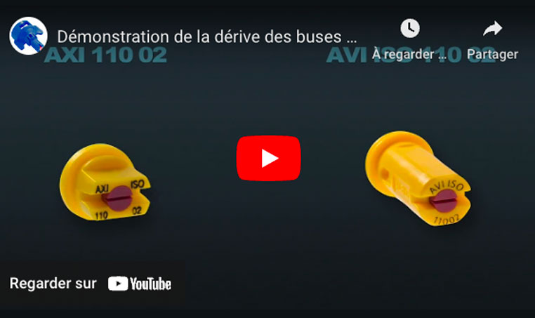 Démonstration de la dérive des buses Albuz AXI 110° vs anti-dérive AVI 110°